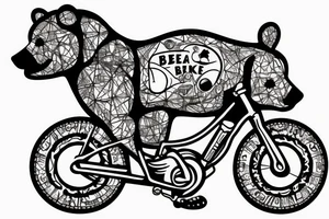 Bear on a bike with a bottle of booze tattoo idea