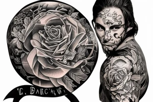 a person exploring a gigantic library tattoo idea
