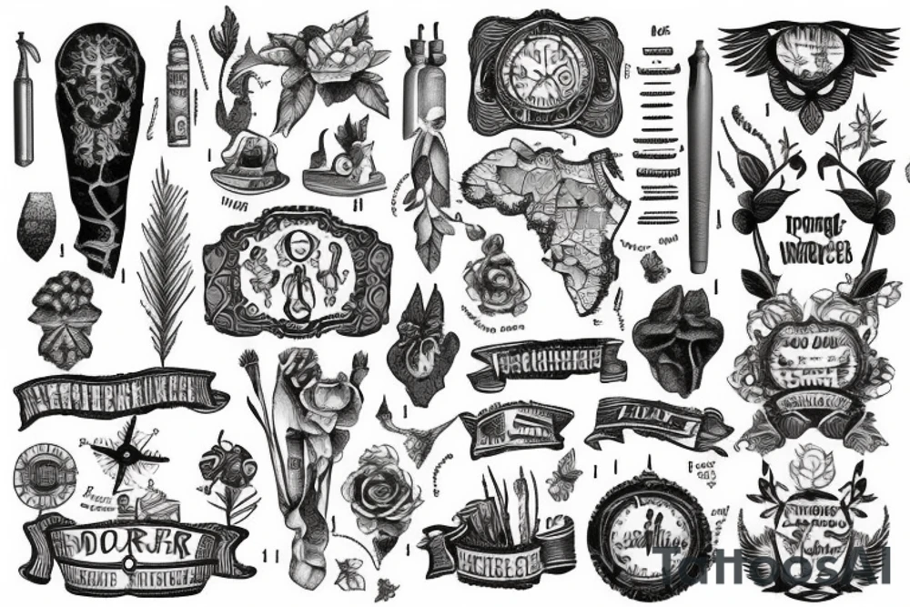 Old map with Forrest tattoo idea