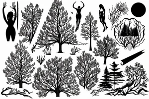 Large Forrest with a daunting figure tattoo idea