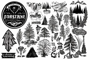 Large Forrest with someone lost on a map tattoo idea