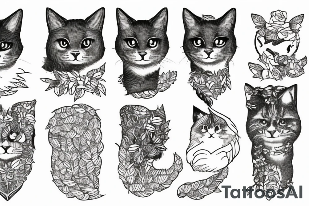 Forest cat tattoo idea