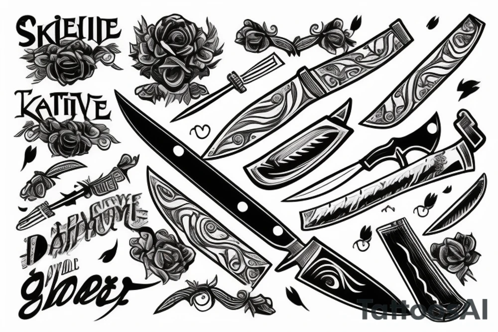 knife Old school tattoo idea