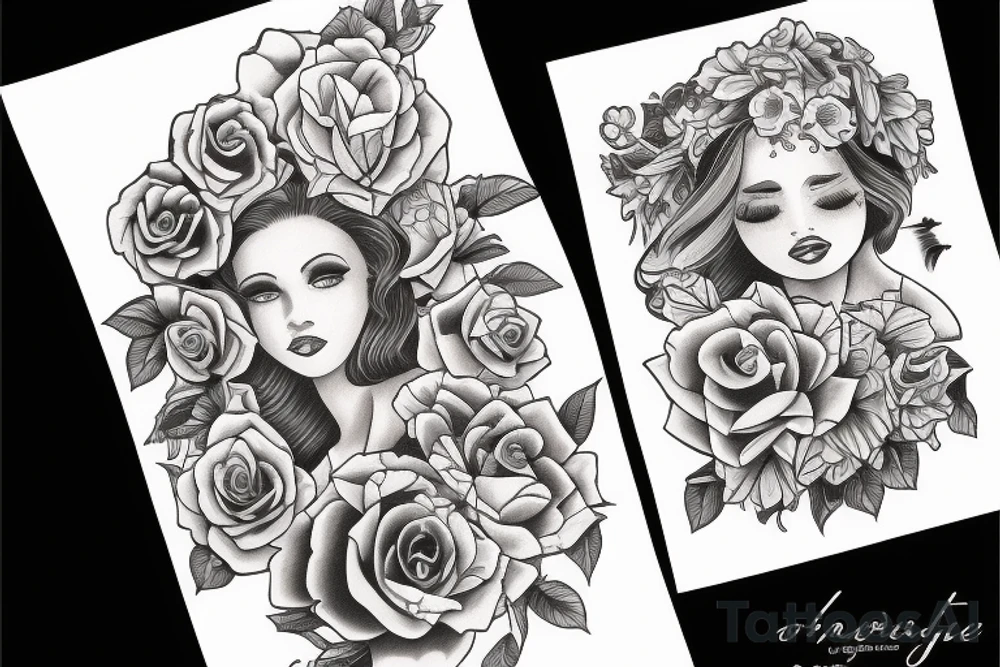 Old school traditional girl tattoo idea