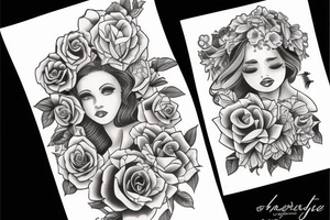 Old school traditional girl tattoo idea