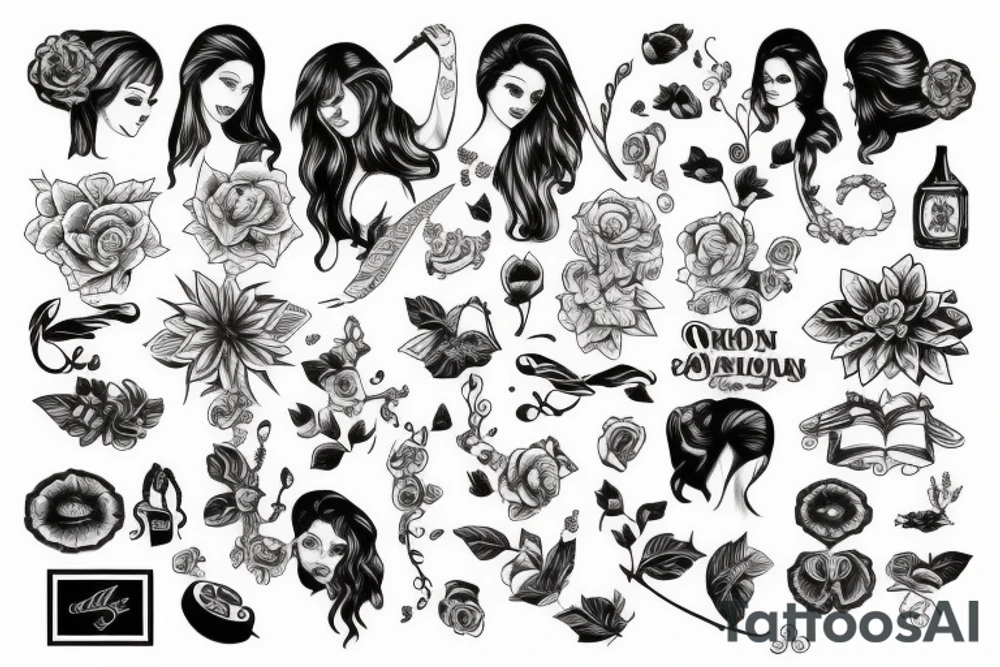 Old school traditional girl tattoo idea