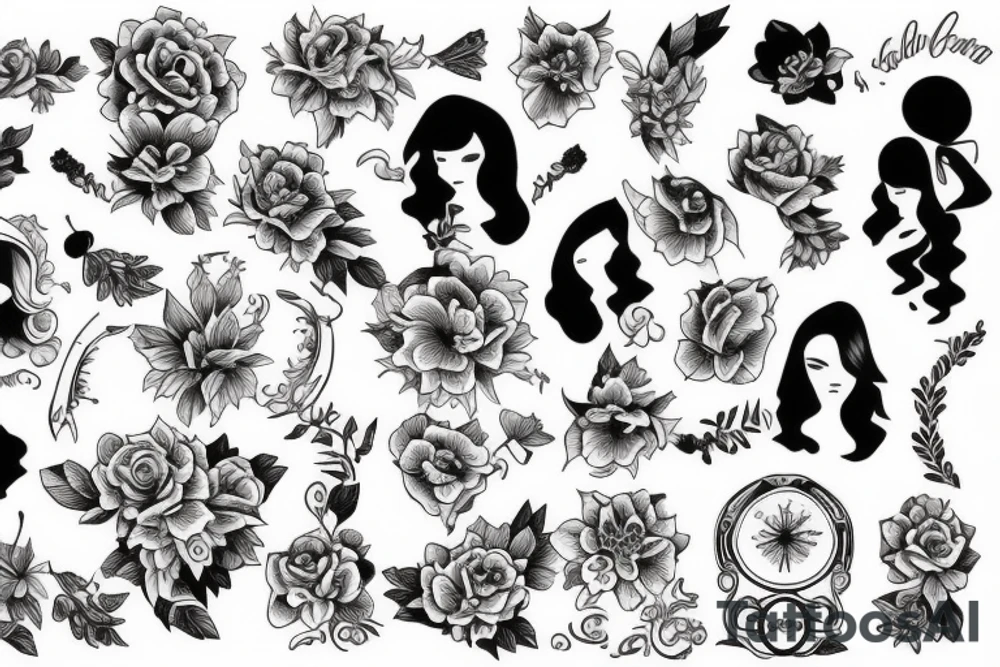 Old school traditional girl tattoo idea