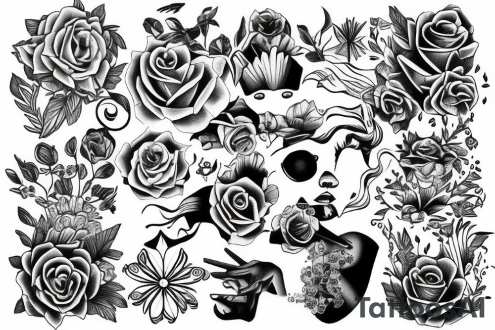Old school traditional girl tattoo idea