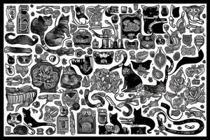 Old school traditional cat tattoo idea