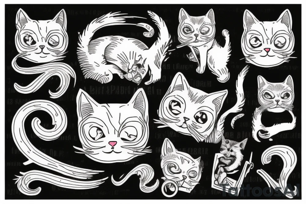 Old school traditional cat tattoo idea