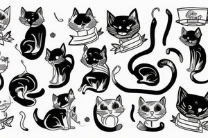 Old school traditional cat tattoo idea