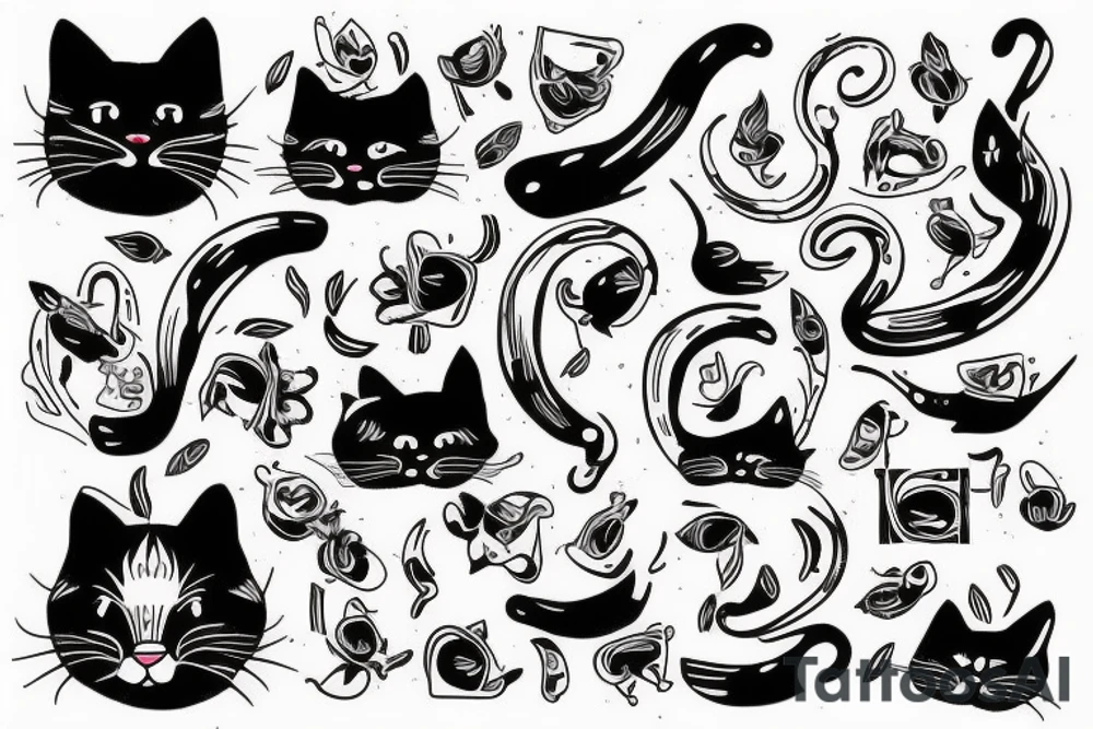 Old school traditional cat tattoo idea