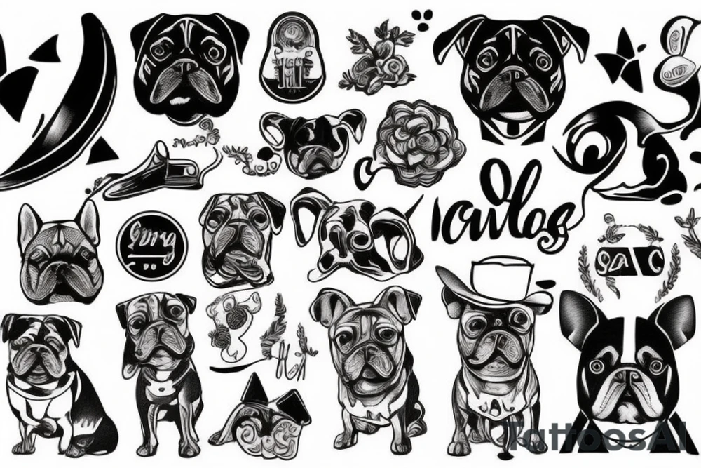 Old school traditional dog tattoo idea