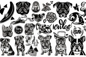 Old school traditional dog tattoo idea