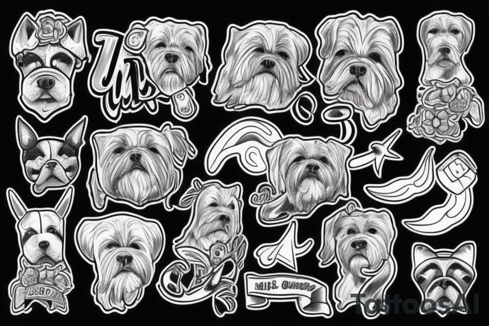 Old school traditional dog tattoo idea