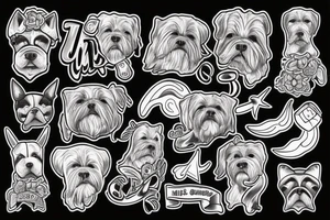 Old school traditional dog tattoo idea