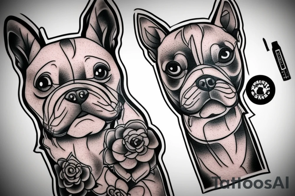 Old school traditional dog tattoo idea