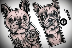 Old school traditional dog tattoo idea