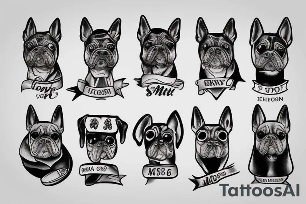 Old school traditional dog tattoo idea