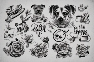 Old school traditional dog tattoo idea