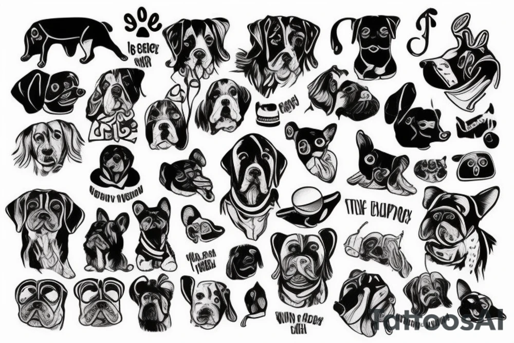 Old school traditional dog tattoo idea