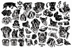 Old school traditional dog tattoo idea