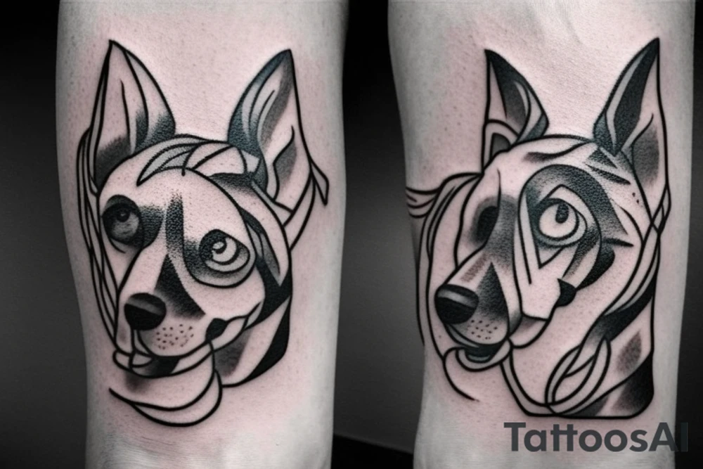 Old school traditional dog tattoo idea