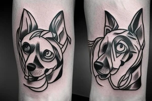 Old school traditional dog tattoo idea