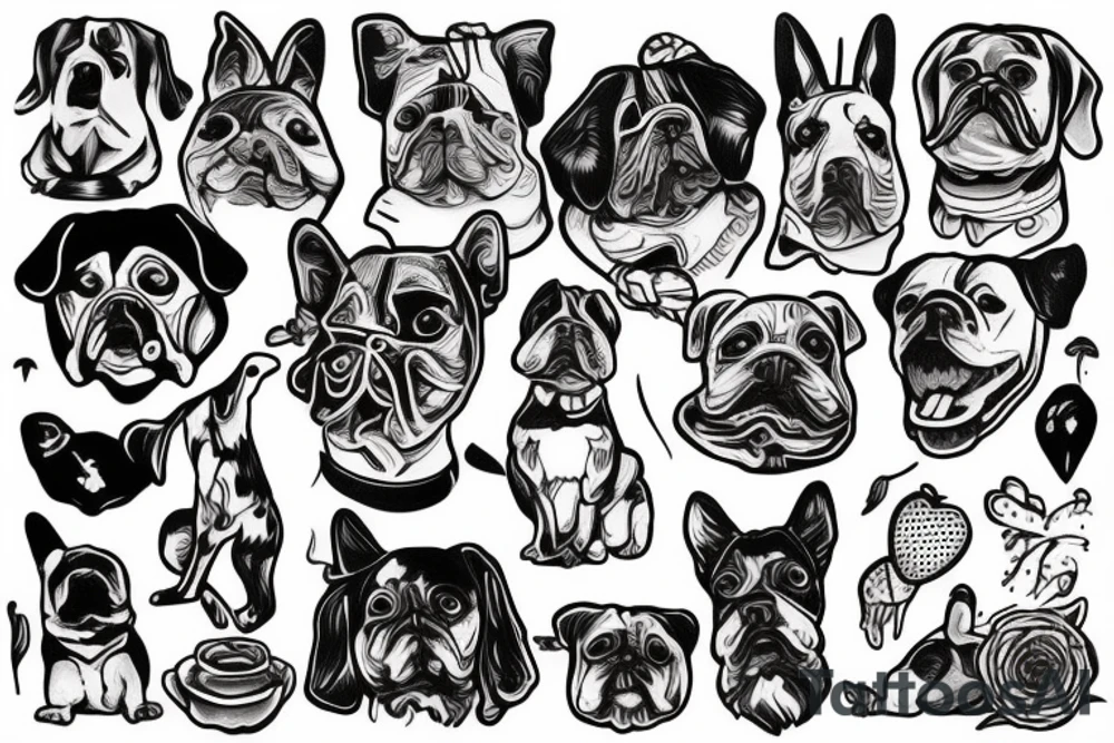 Old school traditional dog tattoo idea