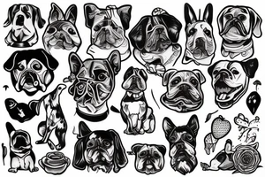 Old school traditional dog tattoo idea