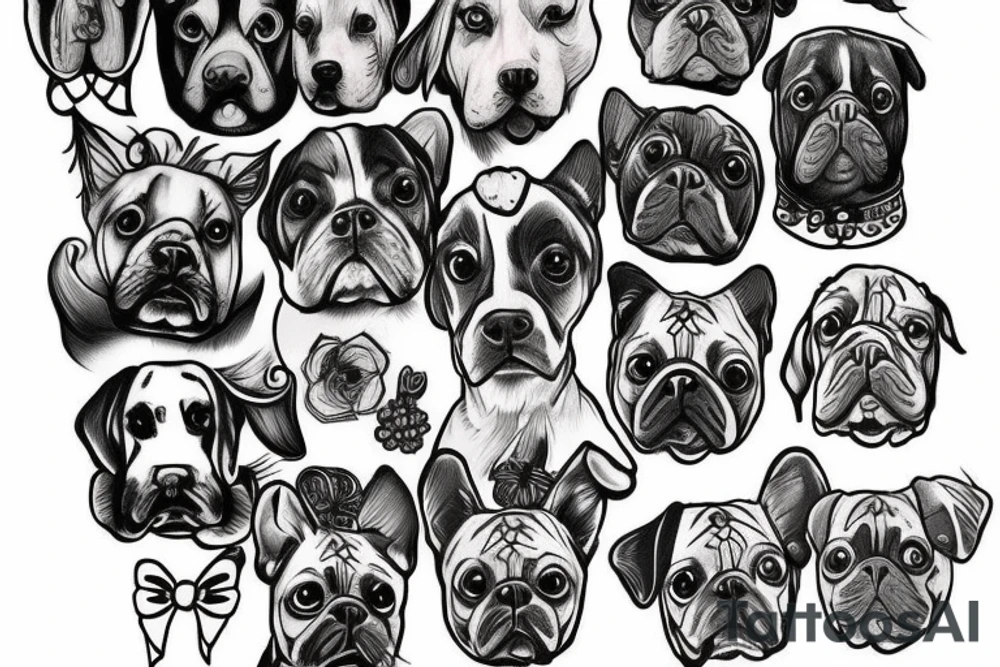 Old school traditional dog tattoo idea