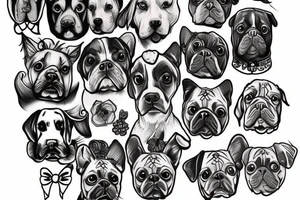 Old school traditional dog tattoo idea
