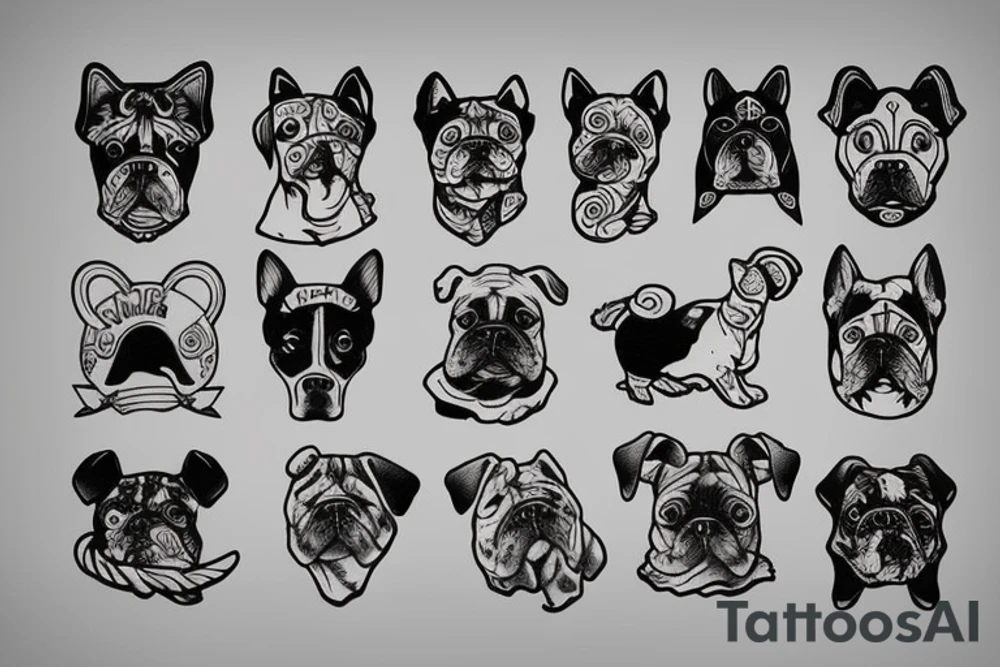Old school traditional dog tattoo idea