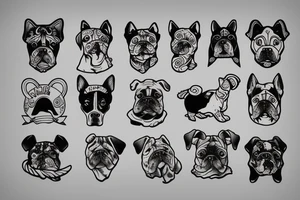 Old school traditional dog tattoo idea