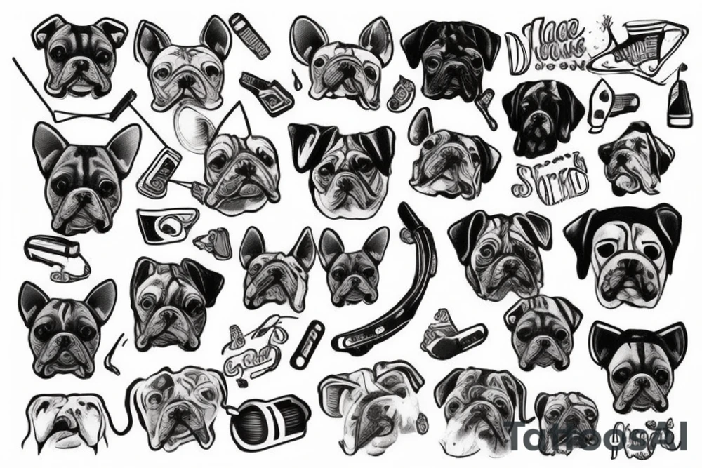 Old school traditional dog tattoo idea