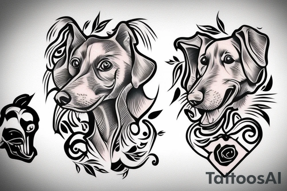 Old school traditional dog tattoo idea