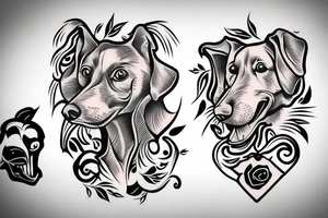 Old school traditional dog tattoo idea
