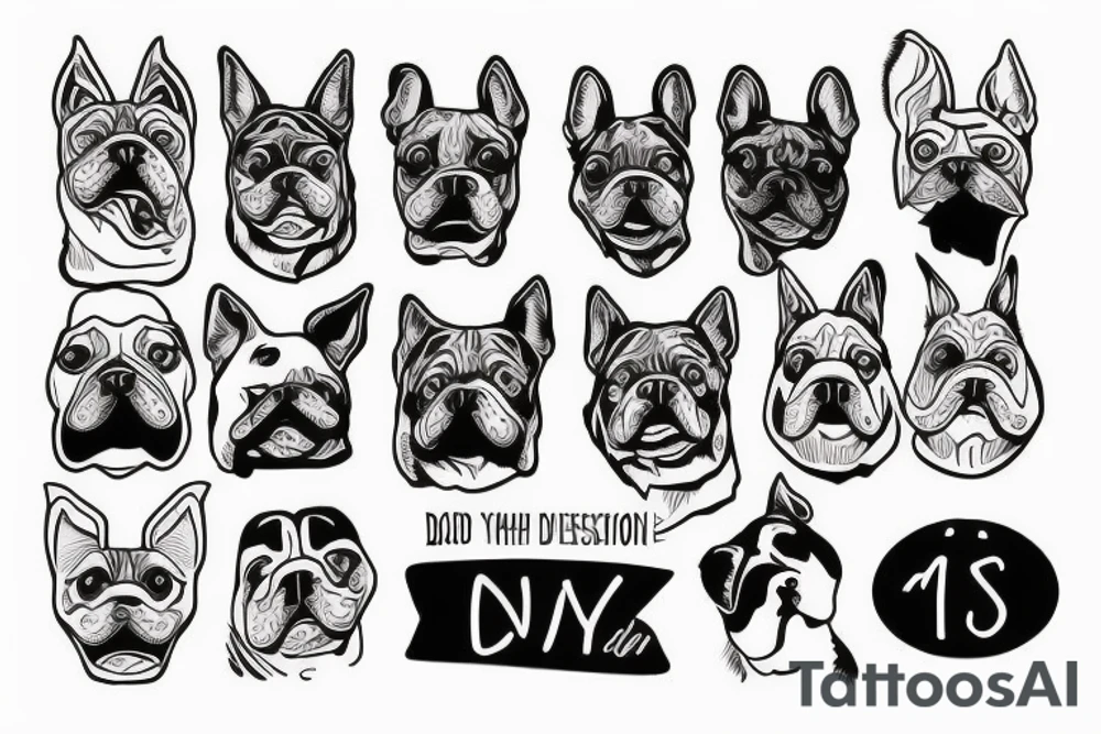 Old school traditional dog tattoo idea