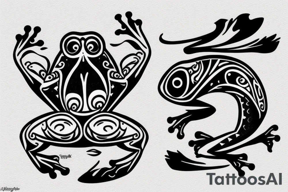 Old school traditional frog tattoo idea