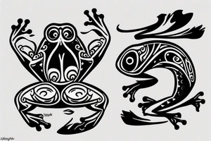 Old school traditional frog tattoo idea