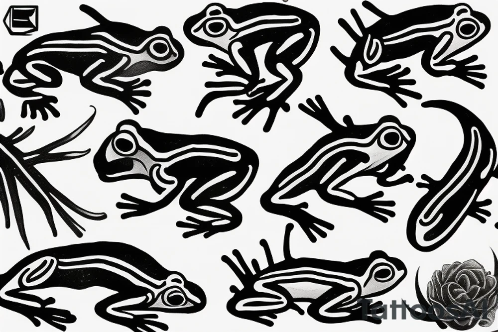 Old school traditional frog tattoo idea