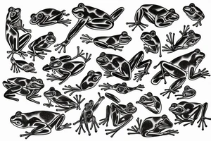 Old school traditional frog tattoo idea