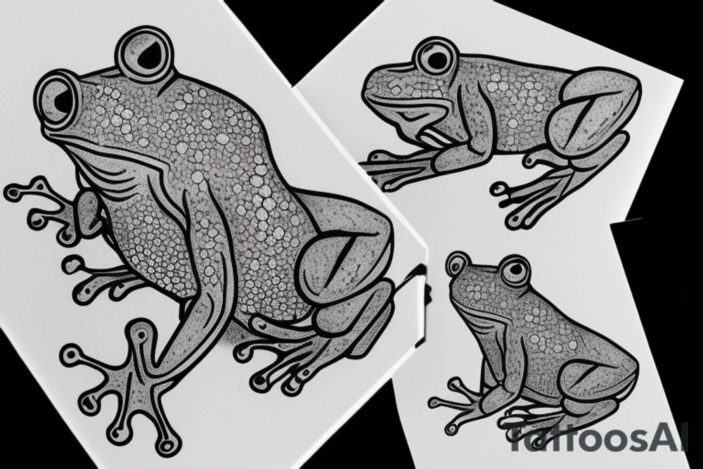 Old school traditional frog tattoo idea