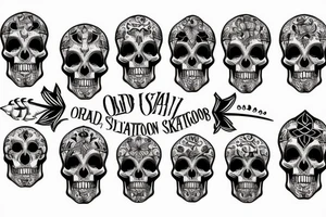 Old school traditional skull tattoo idea