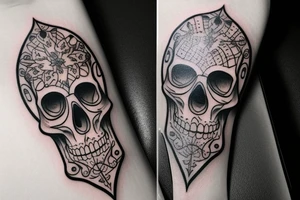 Old school traditional skull tattoo idea