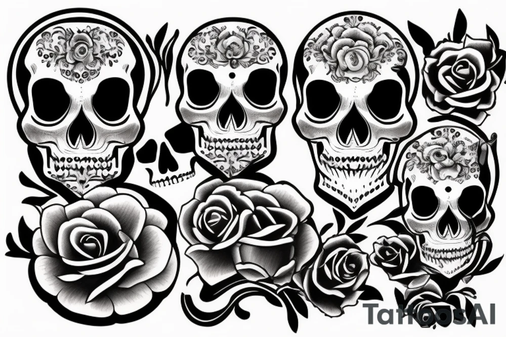 Old school traditional skull tattoo idea