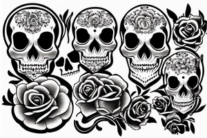 Old school traditional skull tattoo idea