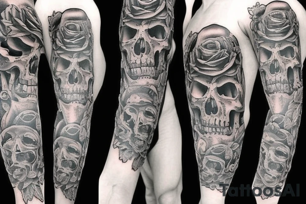Old school traditional skull tattoo idea