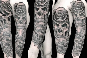 Old school traditional skull tattoo idea