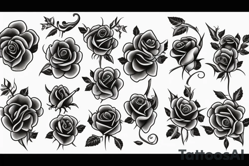 Old school traditional rose tattoo idea